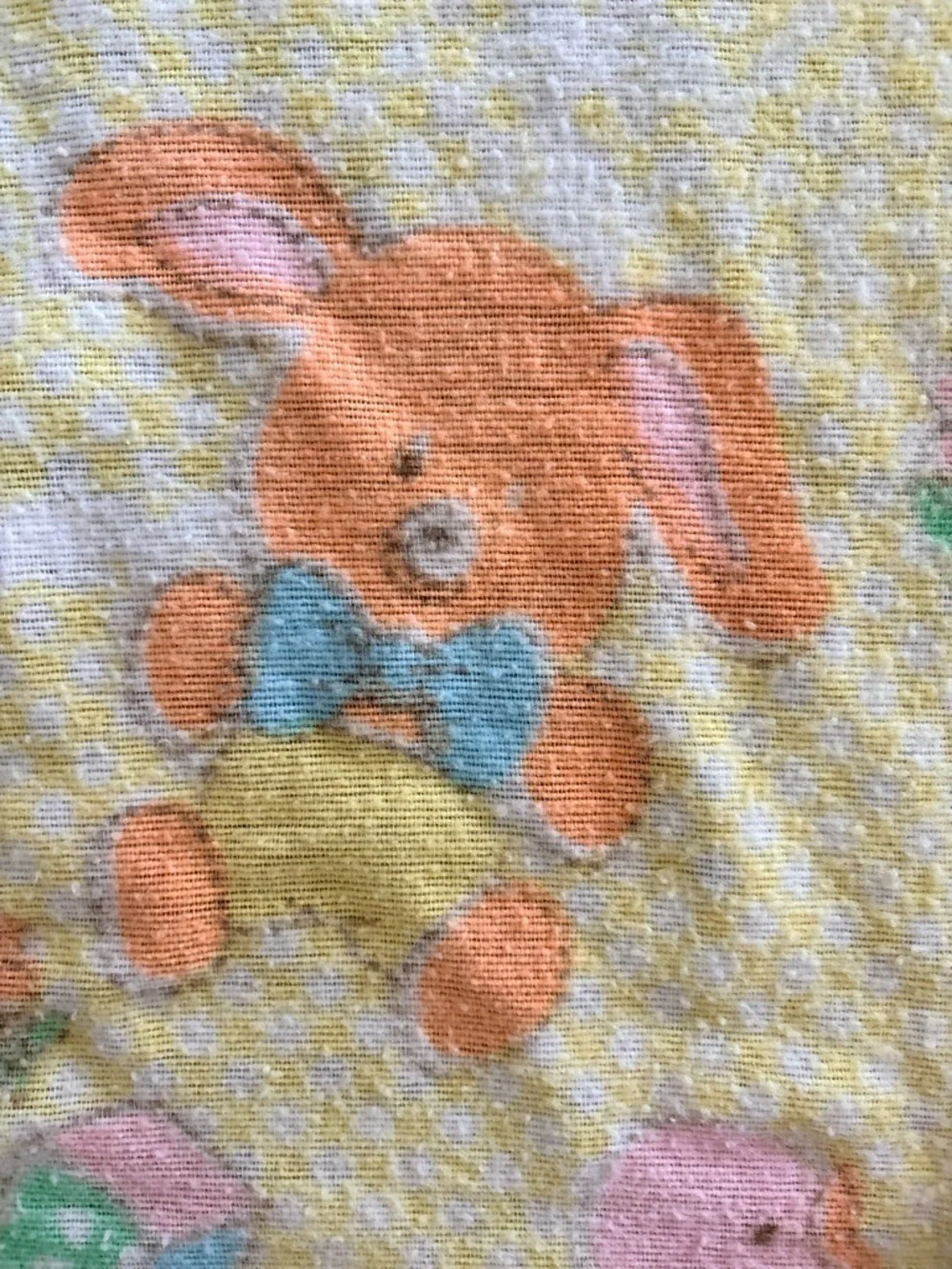 Vintage Pastel Animal Baby Blanket with Satin trim made in USA baby Gordon style